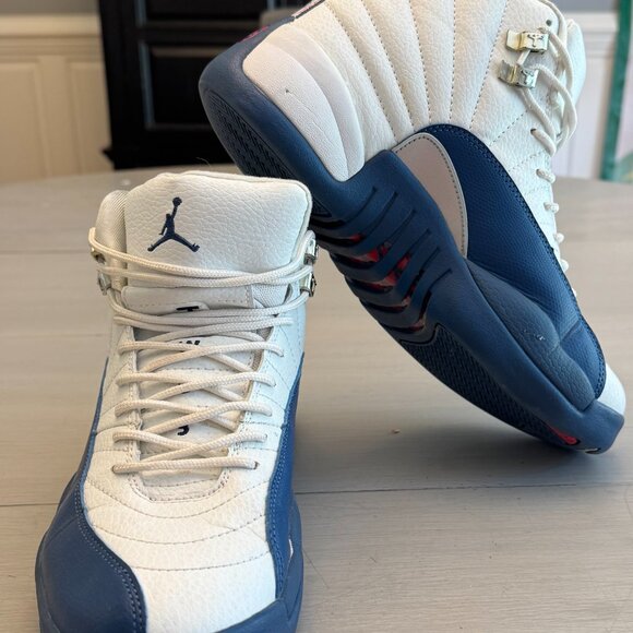 White and Blue Jordan Sneakers - Picture 2 of 2